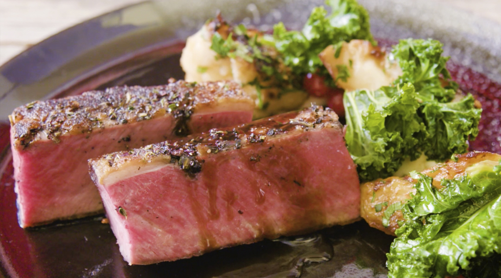 Christmas Fillet of Lamb nicely sliced with vegetables