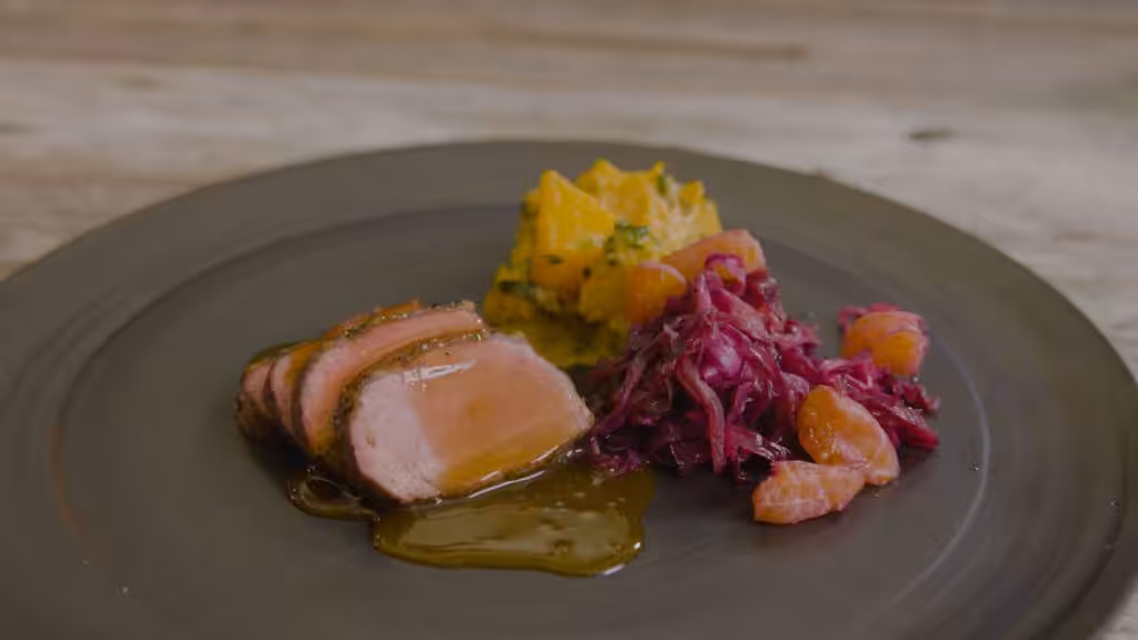 Christmas Rack of Lamb nicely served on plate
