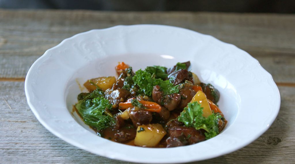 Autumn Stew served on a table