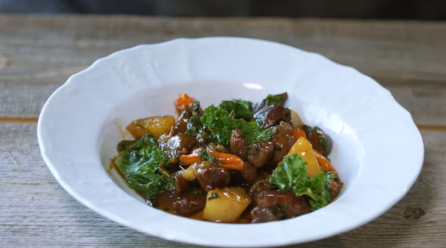 Autumn Stew served on a table